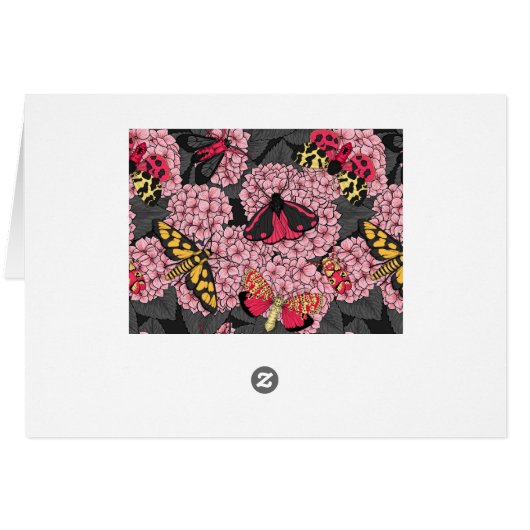 Moths on pink hydrangea (Back Horizontal)