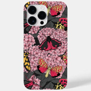 Moths on pink hydrangea Case-Mate iPhone 14 pro max case