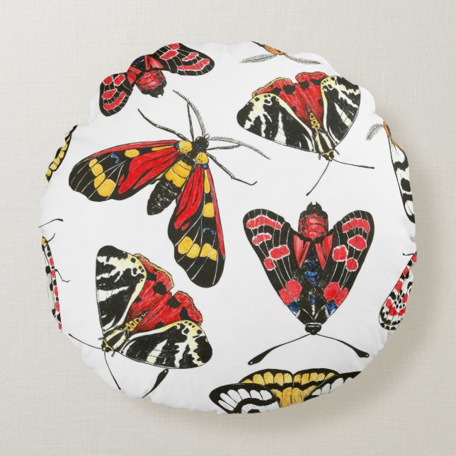Moths Round Pillow (Front)
