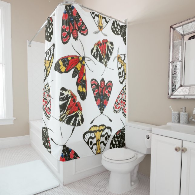 Moths Shower Curtain (In Situ)