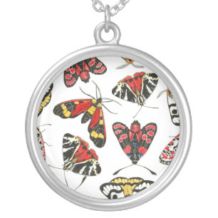 Moths Silver Plated Necklace