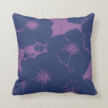 Motif Blue Mauve Floral Throw Pillow by PattiJAdkins at Zazzle