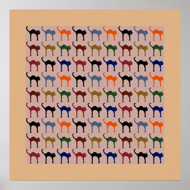 motif chat / cat pattern poster (Front)