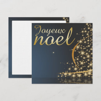 Motif de Noël bleu avec arbre de Noël doré Invitation