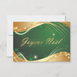 Motif de Noël or avec fond vert Invitation