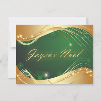 Motif de Noël or avec fond vert Invitation