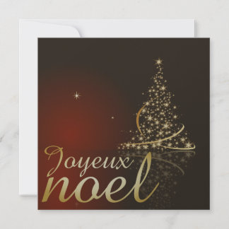 Motif de Noël rouge avec arbre de Noël doré Invitation
