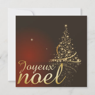 Motif de Noël rouge avec arbre de Noël doré Invitation