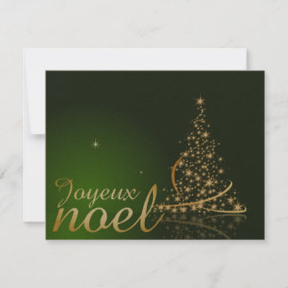Motif de Noël vert avec arbre de Noël doré Invitation
