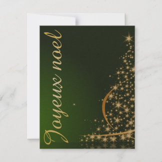Motif de Noël vert avec arbre de Noël doré Invitation