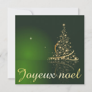 Motif de Noël vert avec arbre de Noël doré Invitation