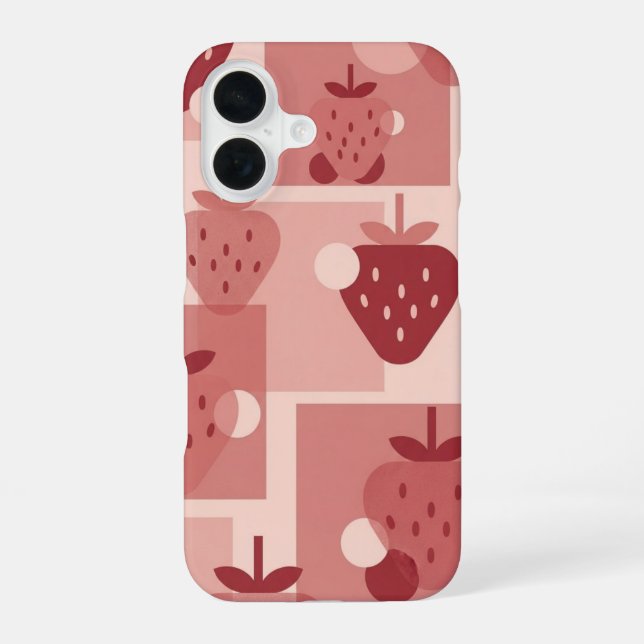 Motif Fraises Minimal Vintage iPhone Case (Back)