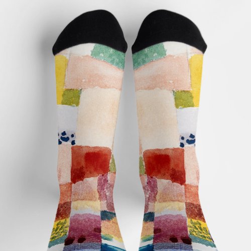 Motif from Hammamet by Paul Klee Abstract Art Socks