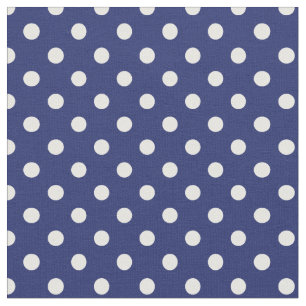 Motif Peas Blanc Marine Blue Fabric