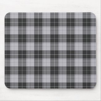 Motif tartan simple en gris mouse pad