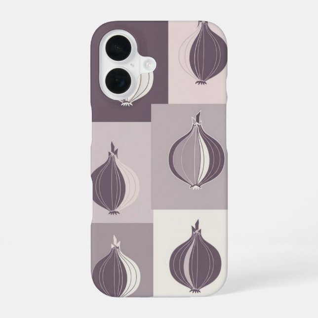 Motif Vintage aux Oignons Stylisés iPhone Case (Back)