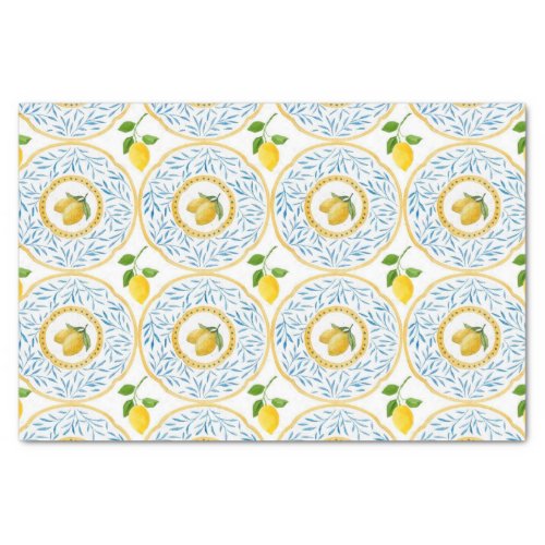 Motif Vintage Italian Lemons Decoupage Tissue Paper