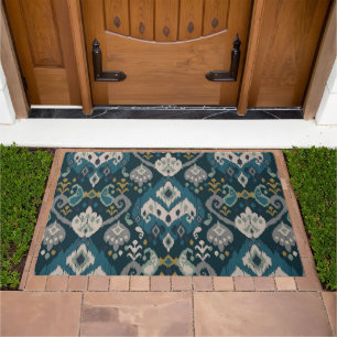 Motifs African boho paisley Floral Ikat pattern Doormat
