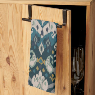 Motifs African boho paisley Floral Ikat pattern Kitchen Towel