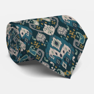 Motifs African boho paisley Floral Ikat pattern Neck Tie