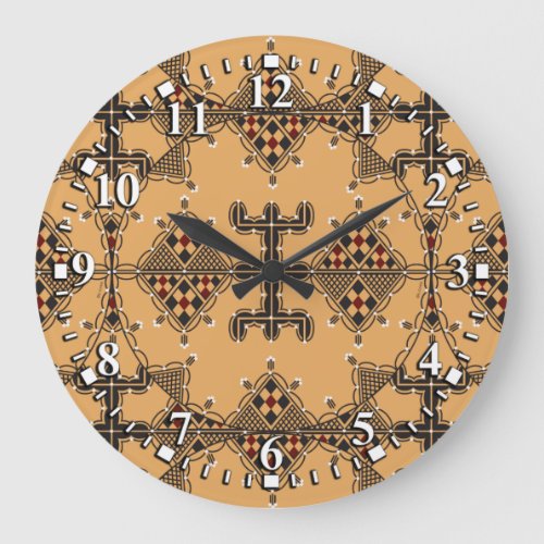 Motifs de la poteries kabyles Amazigh Large Clock