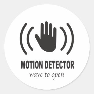 Motion Detector with hand Icon Classic Round Sticker