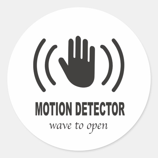 Motion Detector with hand Icon Classic Round Sticker (Front)