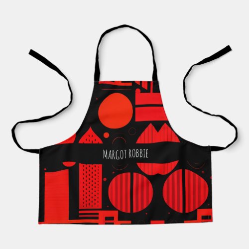 Motion graphics circle Red Geometric Pattern Apron