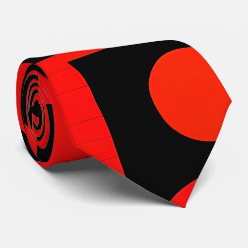 Motion graphics circle Red Geometric Pattern Neck Tie