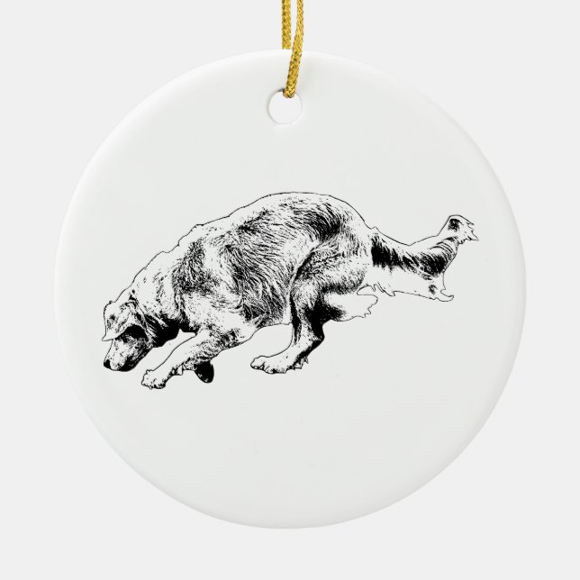 Motion Moment Golden Keepsake Ceramic Ornament (Front)