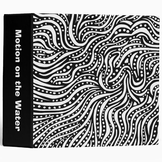 Motion on the Water (2in) - White on Black 3 Ring Binder (Front/Spine)
