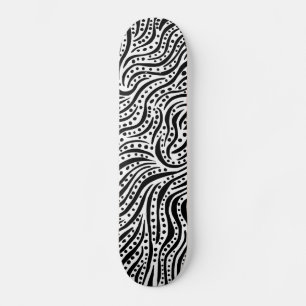 Motion on the Water - Black on White Skateboard Deck