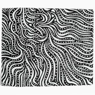 Motion on the Water v2 (2 in) - White on Black 3 Ring Binder