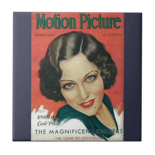 Motion Picture February 1931 Gloria Swanson cover Ceramic Tile