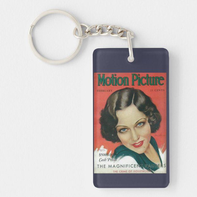 Motion Picture February 1931 Gloria Swanson cover Keychain (Front)