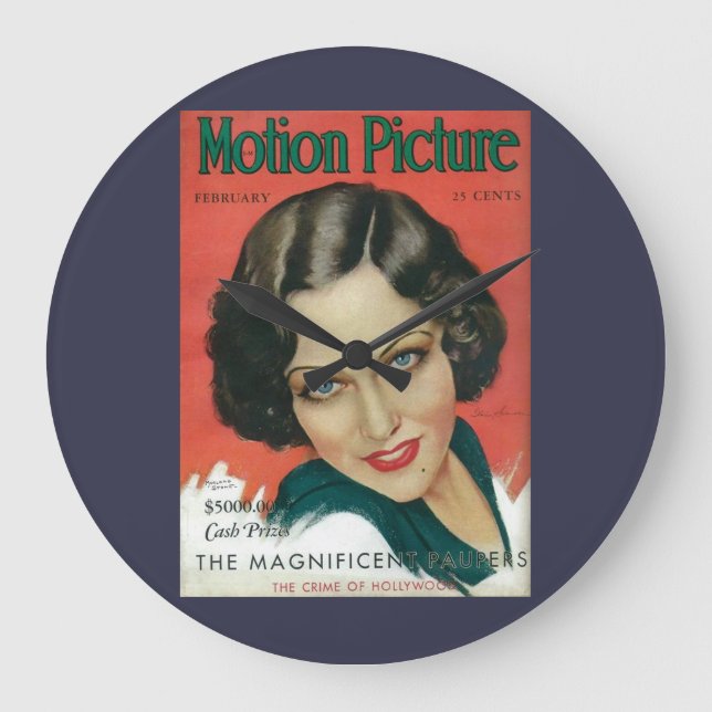 Motion Picture February 1931 Gloria Swanson cover Large Clock (Front)