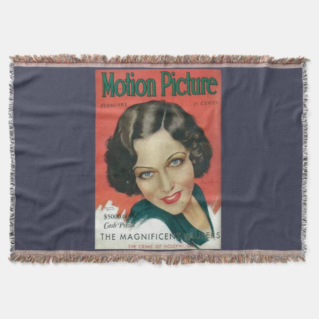 Motion Picture February 1931 Gloria Swanson cover Throw Blanket (Front)