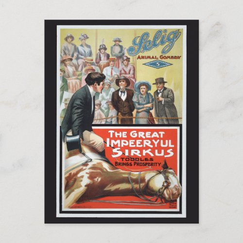 Motion Picture For The Great Impeeryul Sirkus Postcard