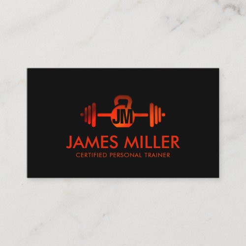 Motion Red Personal Trainer monogram Business Card