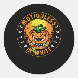 Motionlesses In White Pumpkin Jack O Lantern Scary Classic Round Sticker