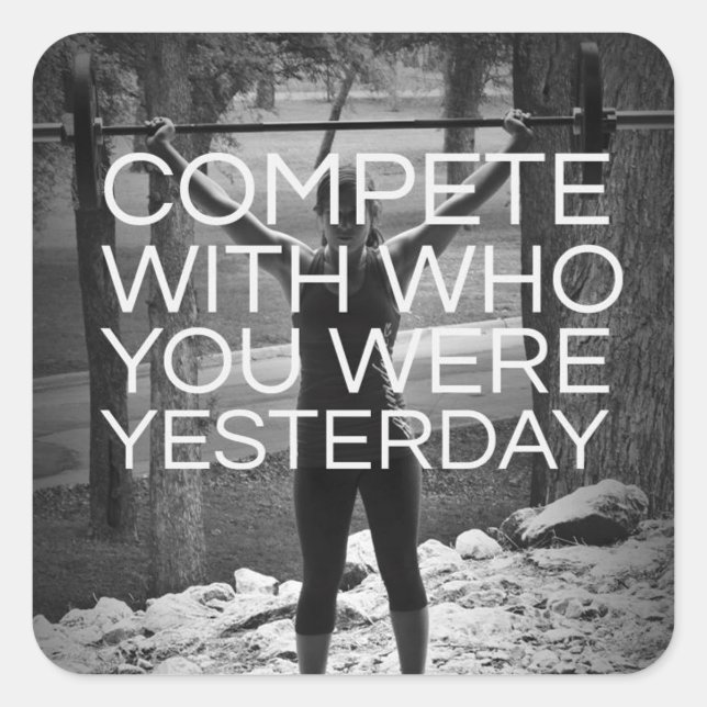 Motivaitonal Fitness Gym Square Sticker (Front)