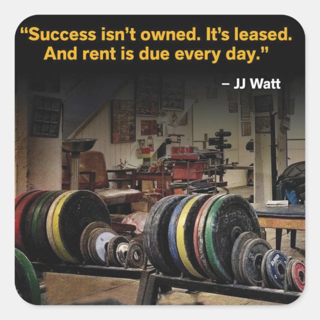 Motivaitonal Fitness Gym Square Sticker (Front)