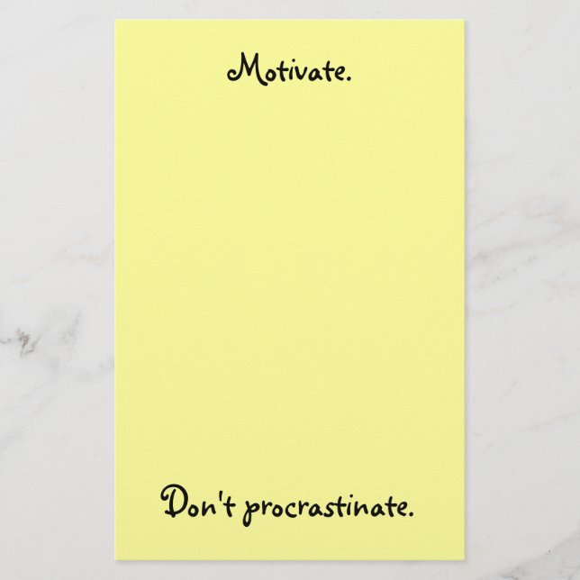 Motivate. Don't procrastinate. Stationery (Front)