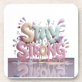 motivate stay strong beverage coaster