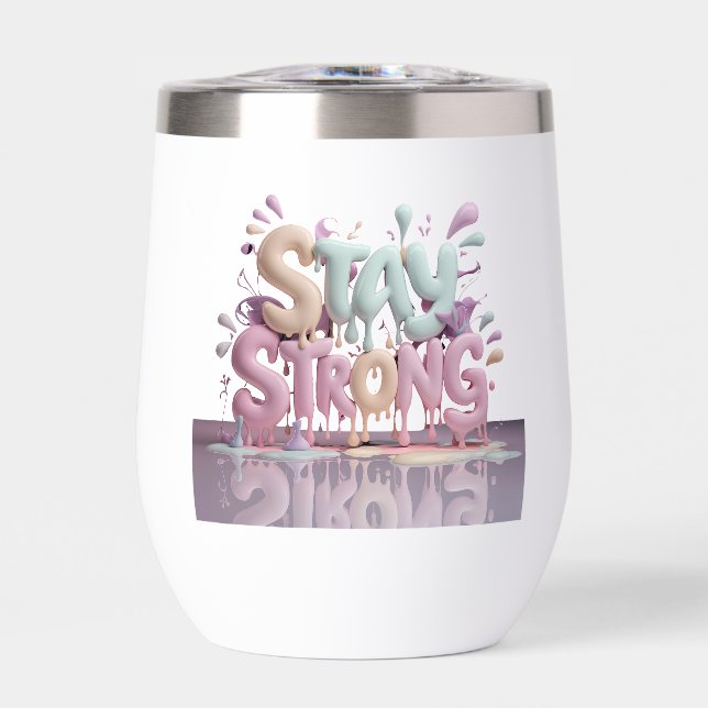motivate stay strong thermal wine tumbler (Front)