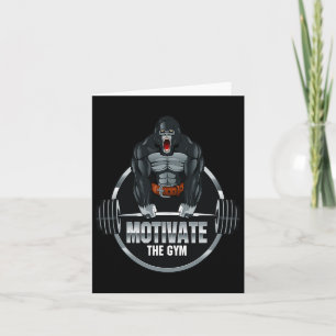 Motivate The Gym Gorilla Beast Workout Bodybuildin Card