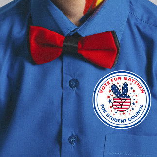 Motivate Vote for Class President: VICTORY sign Classic Round Sticker