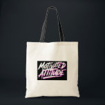 Motivated Attitude Tote Bag – Bold Retro-Inspired<br><div class="desc">Fuel your drive and carry your goals in style with this bold "Motivated Attitude" tote bag. Designed with a high-energy, retro brush script in pink and white against a black backdrop, this tote screams confidence, ambition, and unstoppable hustle. Perfect for gym goers, entrepreneurs, students, and anyone who thrives on motivation....</div>