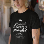Motivated Educated Graduated | Graduation T-Shirt<br><div class="desc">Motivated,  educated,  I graduated Tshirt,  perfect for graduates of all ages! The tshirt features different typography text which reads 'MOTIVATED,  EDUCATED,  GRADUATED' The grauation year and a graduation hat. The text and hat color can be changed by clicking on the customize further link.</div>