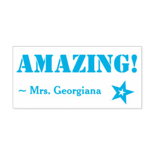 Motivating "AMAZING!" Educator Rubber Stamp